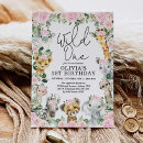 Recherche de pink safari anniversaire invitations Girl