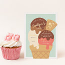 Recherche de fraise de chocolat invitations Cône de crème glacée
