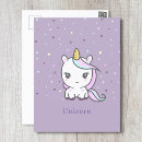 Recherche de licornes de kawaii cartes postales Mignon