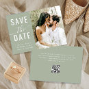 Recherche de sage green save the dates Qr code
