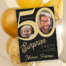 Recherche de or et noir anniversaire invitations Cinquante