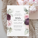 Recherche de burgundy floral anniversaire invitations Rose
