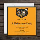 Recherche de black cat halloween invitations Éffrayant