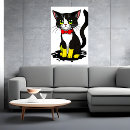 Recherche de chat noir et blanc art Animal