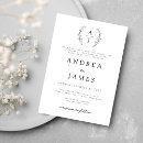 Recherche de monogramme mariage invitations Noir et blanc