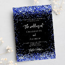 Recherche de élégant de bleu royal mariage invitations Noir