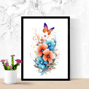 Zoek naar oranje vlinder posters Waterverf