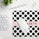 Recherche de pois noir et blanc tapis souris Motif à points polka