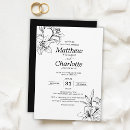 Recherche de lily mariage invitations Noir et blanc