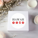 Recherche de fleur hawaii autocollants Rouge