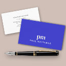 Recherche de bleu de cobalt cartes visite Monogramme