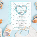 Recherche de coeur bleu invitations Aspersion pour bébé