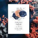 Recherche de marine et de corail mariage invitations Floral