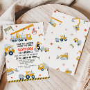 Recherche de grue anniversaire invitations Camions de construction