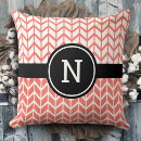 Recherche de orange et blanc coussins Typographie