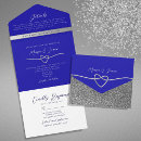 Recherche de élégant de bleu royal mariage invitations Couple