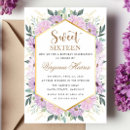 Recherche de purple floral anniversaire invitations Girly