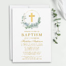 Recherche de eucalyptus baptême invitations Croix d'or