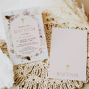 Recherche de rose fille baptême invitations Moderne