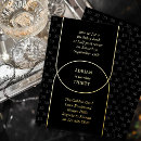 Recherche de motif élégant invitations Noir et or