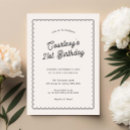 Recherche de 21ans anniversaire invitations Noir et blanc