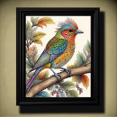Recherche de oiseau sur la branche posters Couleur vive