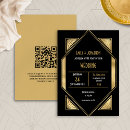 Recherche de années 20 mariage invitations Noir et or