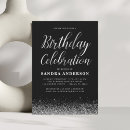 Recherche de noir argenté invitations Élégant