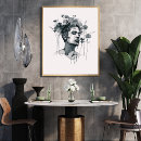 Recherche de lignes blanches posters Noir