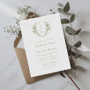 Recherche de vert et blanc mariage invitations Calligraphie