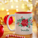 Recherche de poinsettia tasses Rouge