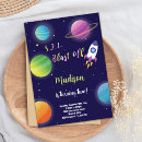 Recherche de la fusée invitations Planètes et étoiles