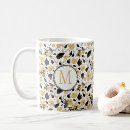 Recherche de vigne de fleur tasses Monogramme