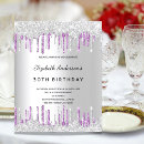 Recherche de purple glitter invitations Silver