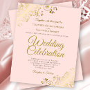 Recherche de papier rose invitations Rose et or