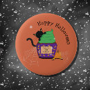 Recherche de chat noir de halloween badges Pour enfants