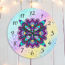 Recherche de mandala bleu horloges Jaune