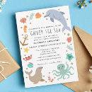 Recherche de ocean animals baby shower invitations Océan