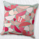 Recherche de monogramme moderne coussins Rouge