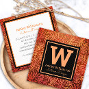 Recherche de feuille orange cartes visite Monogramme