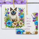 Recherche de chat siamois ornements Aquarelle