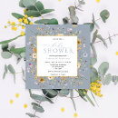 Recherche de dusty blue floral invitations Bébé en fleur