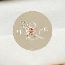 Recherche de monogram floral mariage autocollants Pour eux