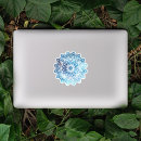 Recherche de mandala de hippie autocollants Bleu