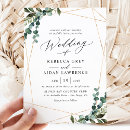Recherche de vert et or mariage invitations Botanique