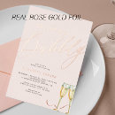 Recherche de rose de champagne invitations Minimaliste
