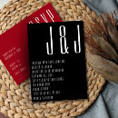 Recherche de rouge noir mariage invitations Monogramme