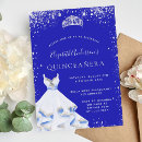 Recherche de bleu royal argent invitations 15 ans