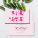 Recherche de monogramme rose cartes visite Nom