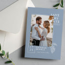 Recherche de dusty blue wedding save the dates Typographie